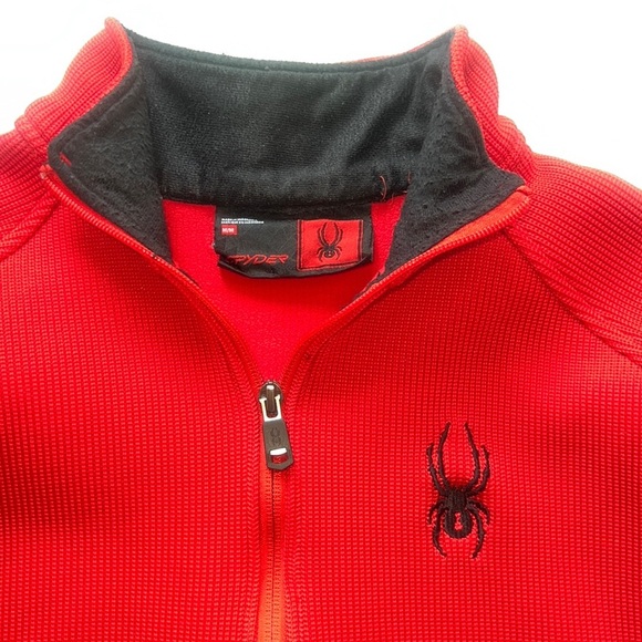 Spyder Black and Red BANDIT HALF ZIP
FLEECE JACKET Size M - Picture 2 of 5